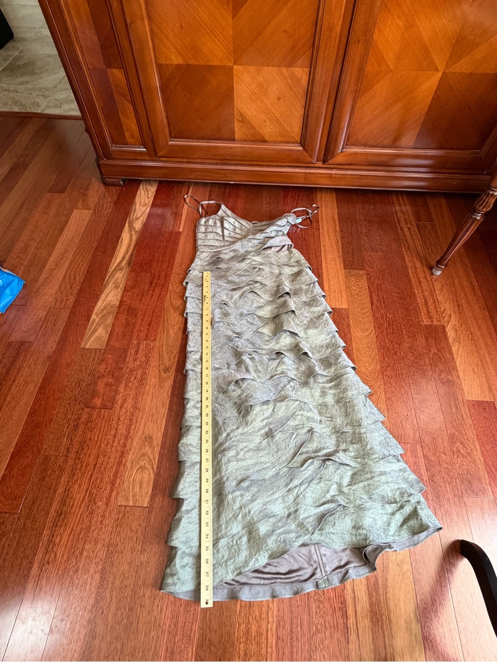 Adrianna Papell Olive Tiered Ruffle Maxi Dress - Picture 6 of 9